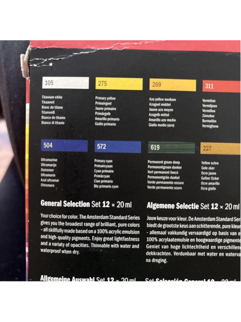 Amsterdam All Acrylics Acrylic Standard Series Paint Set 12 Pack 20 ml NEW SHIP